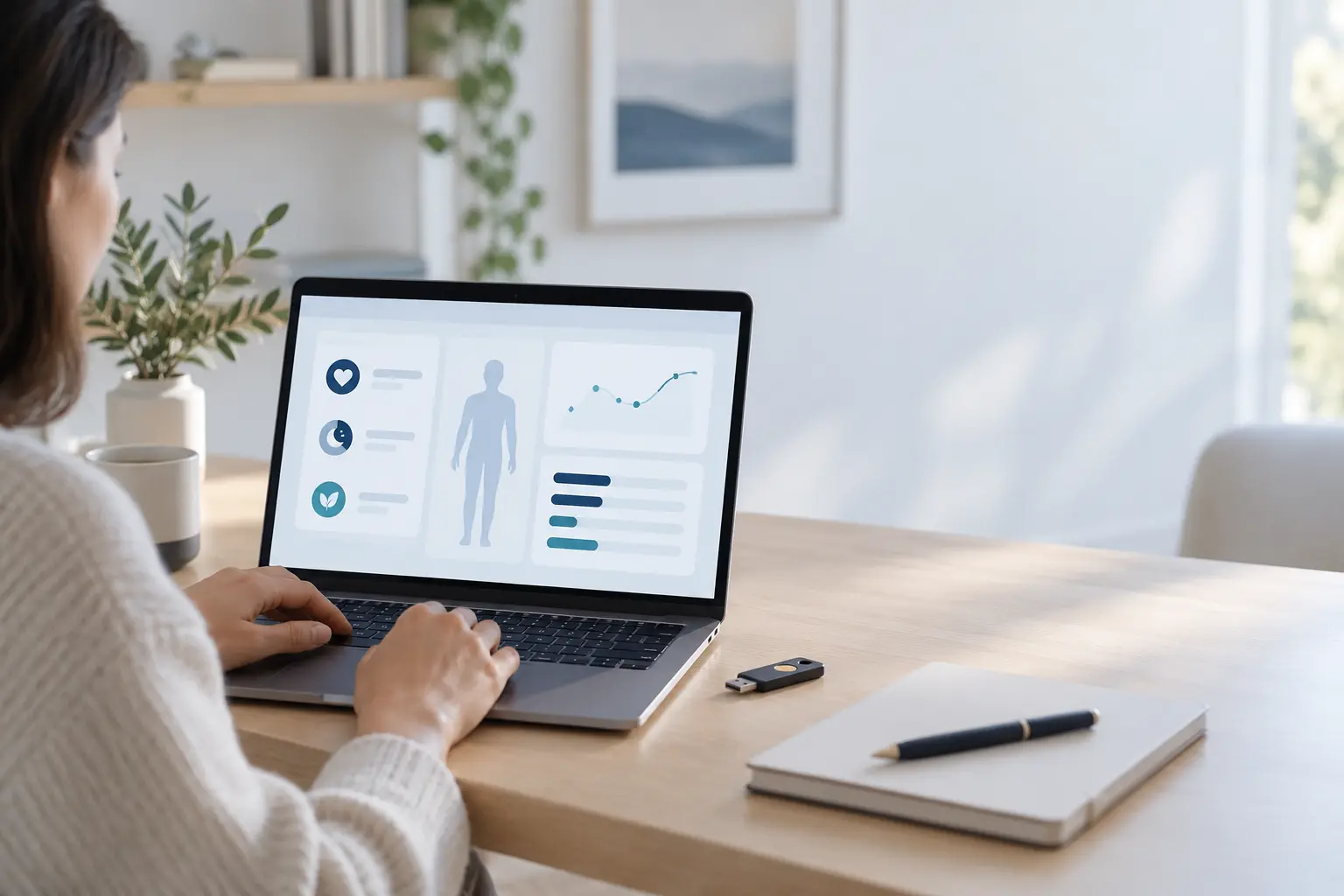 A customer securely reviewing personal genomic insights